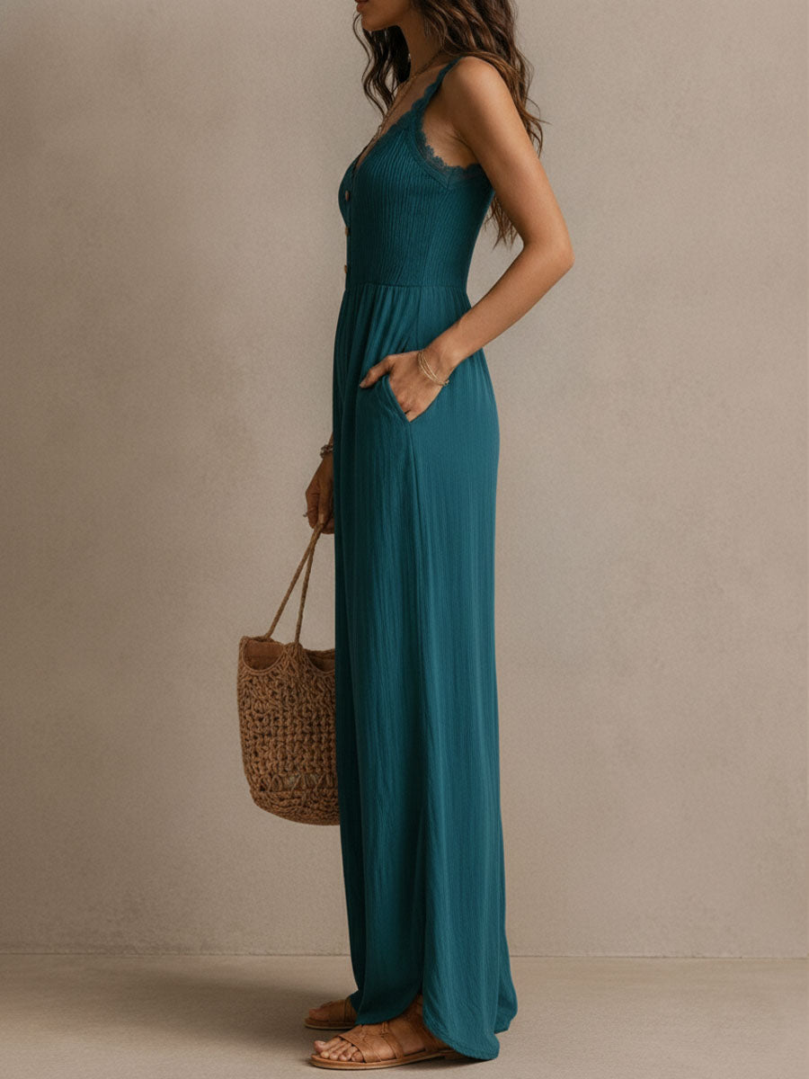 Fenella™ Wide-Leg Lace-Trim Jumpsuit