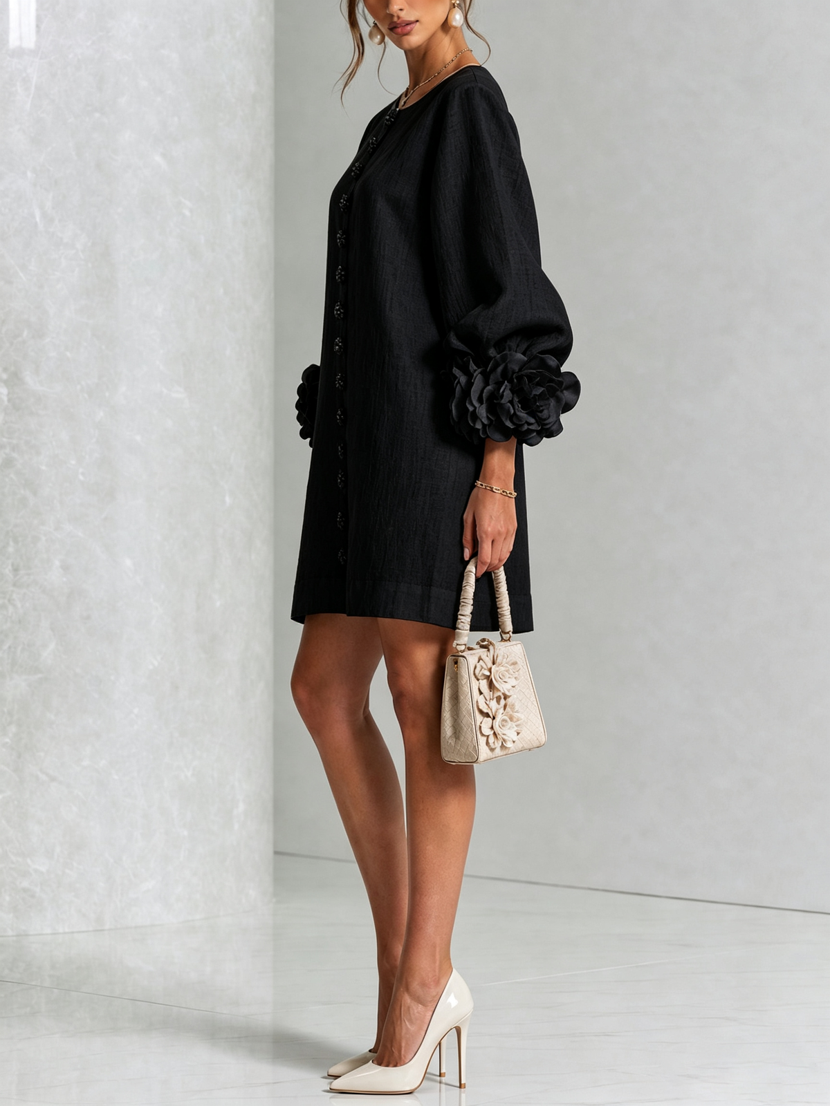 Diana™ Floral Button-Front Mini Dress