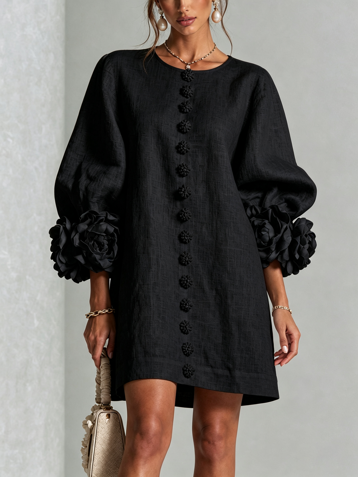Diana™ Floral Button-Front Mini Dress