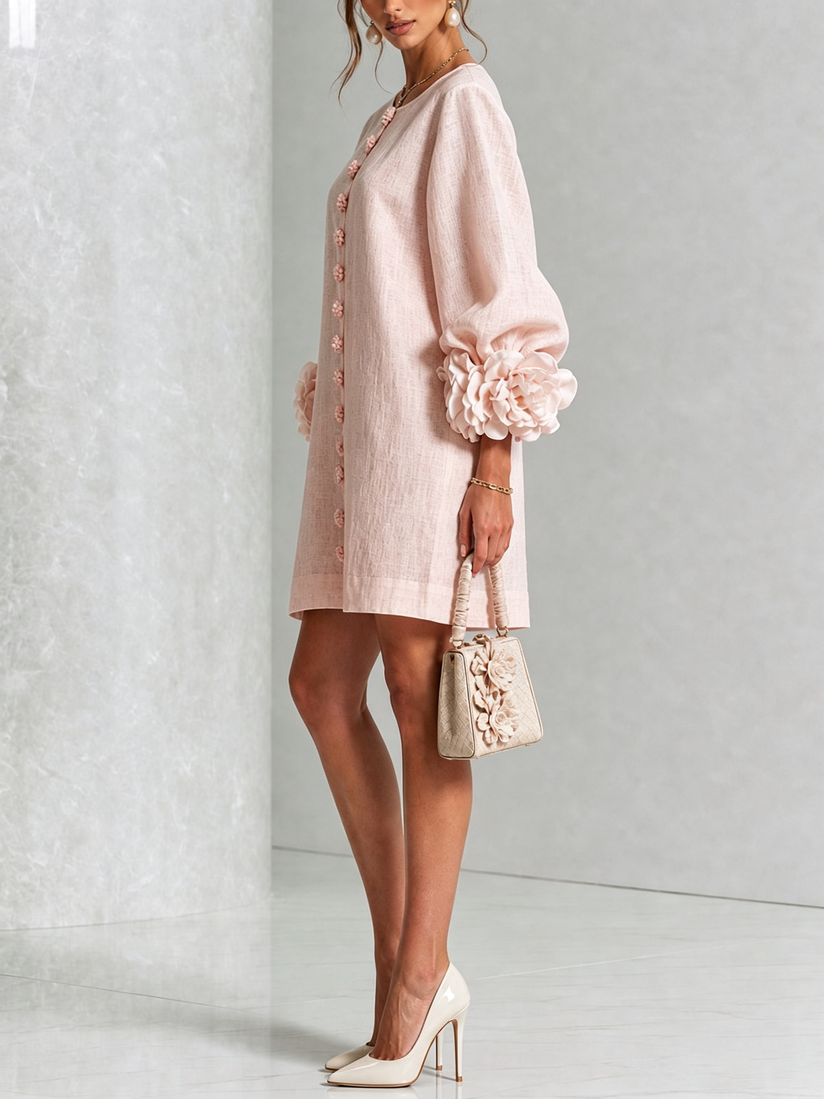 Diana™ Floral Button-Front Mini Dress