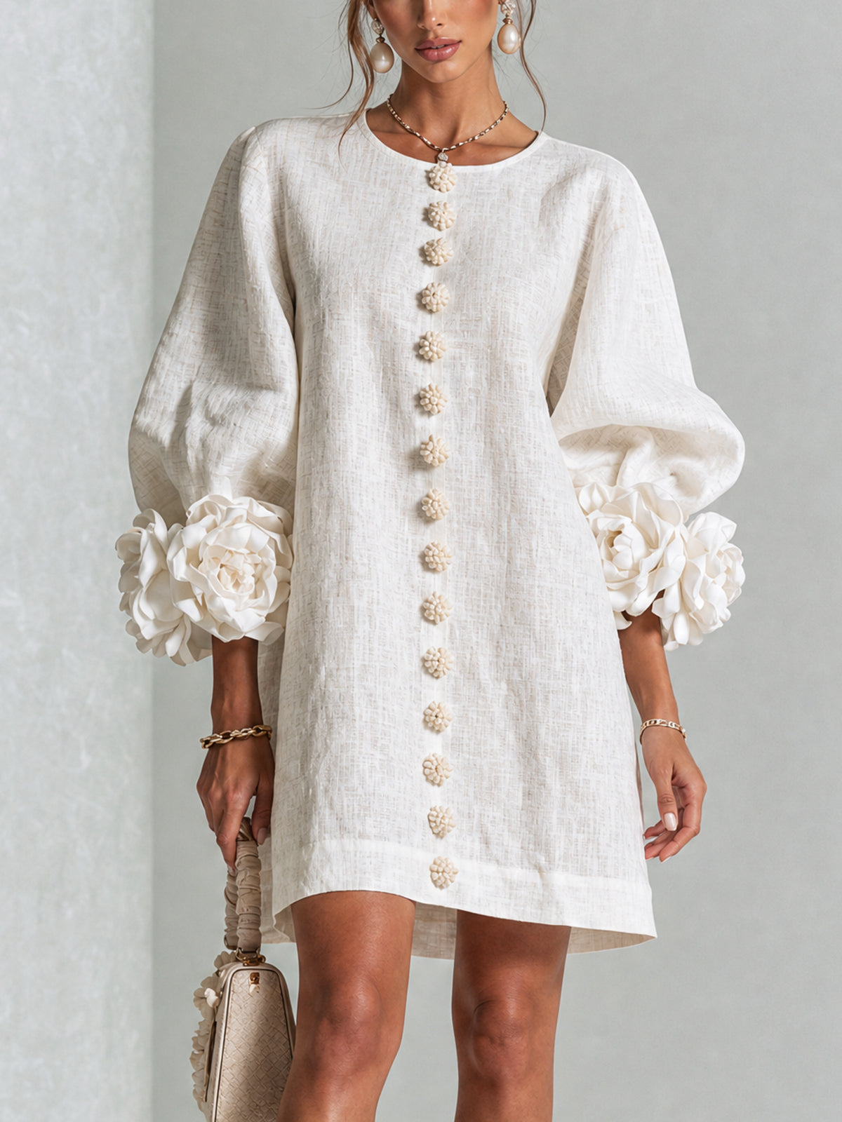 Diana™ Floral Button-Front Mini Dress