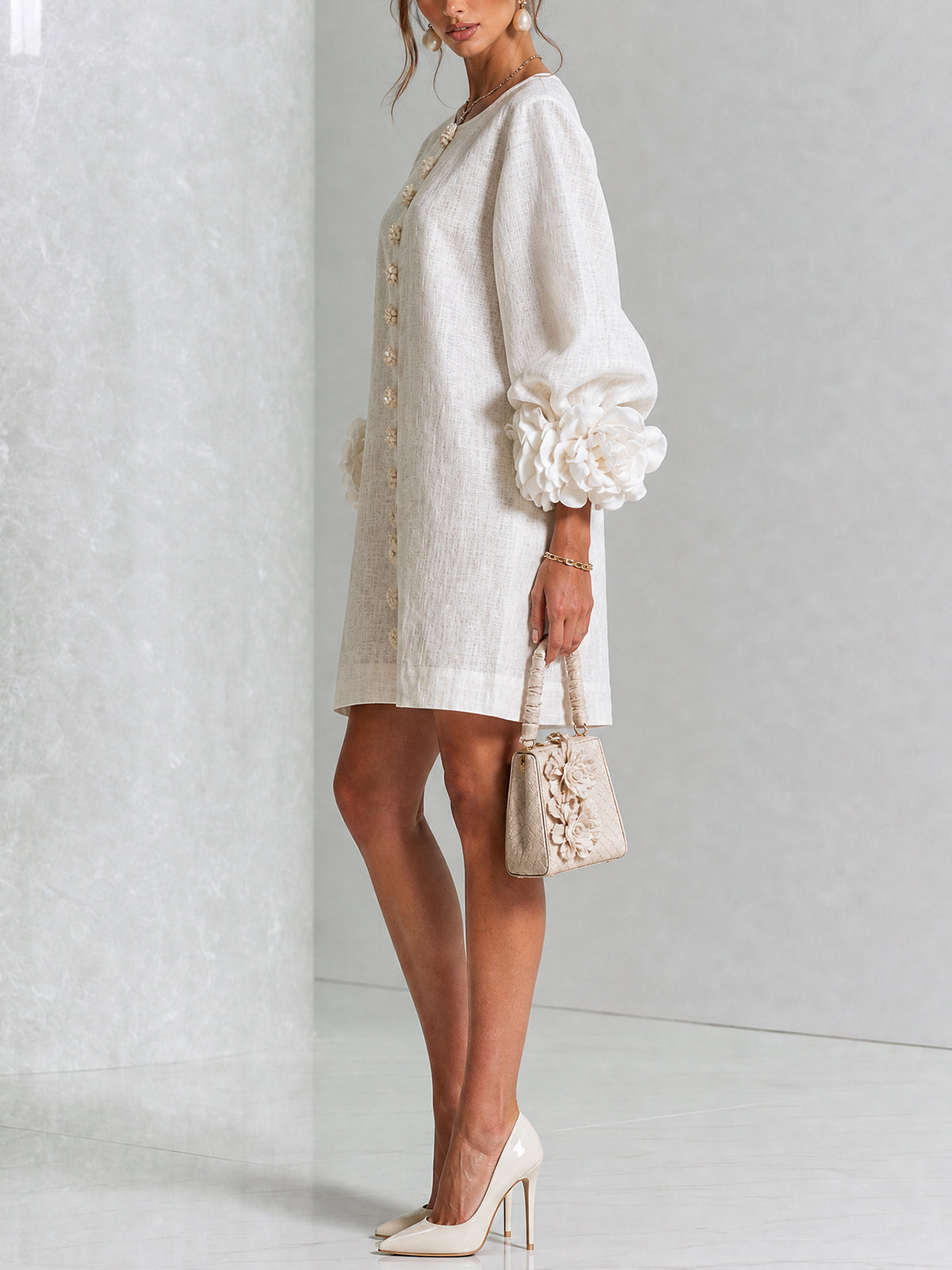 Diana™ Floral Button-Front Mini Dress