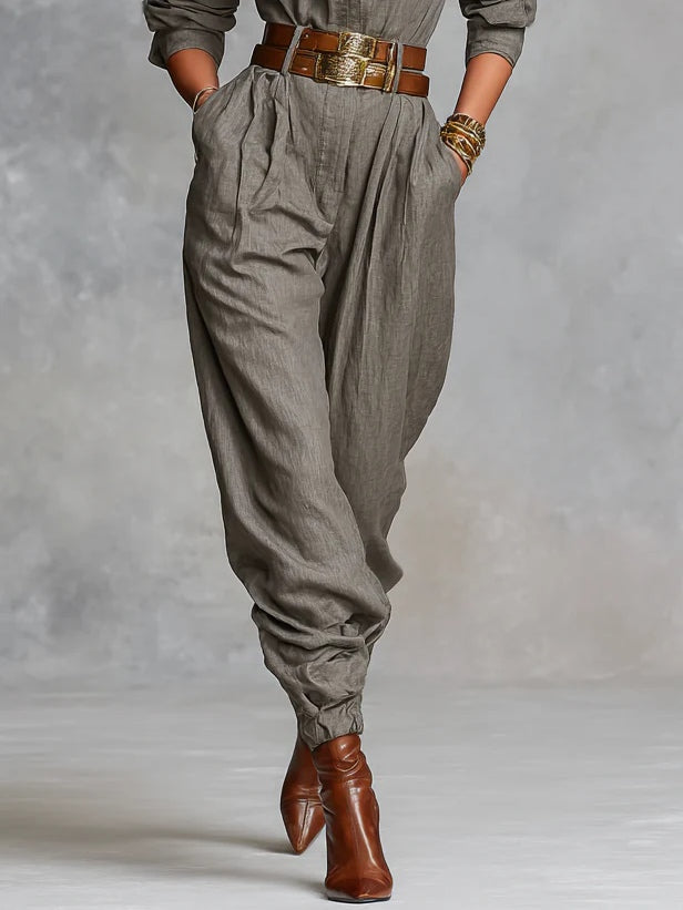 Everly™ Cotton Linen Shirt Jumpsuit