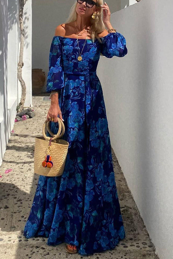 Belinda™ Long Floral Print Dress