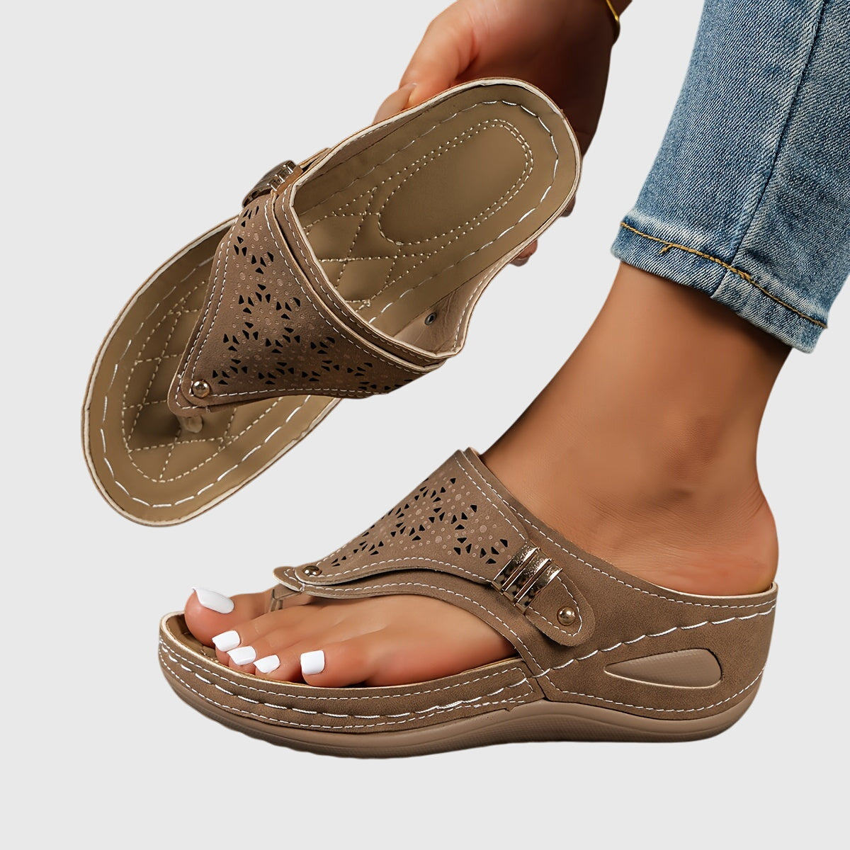 Silvana™ Striped Flip-Flop Sandals