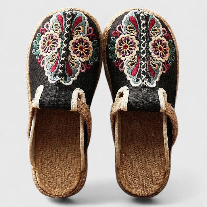Solveig™ Floral Embroidered Mules