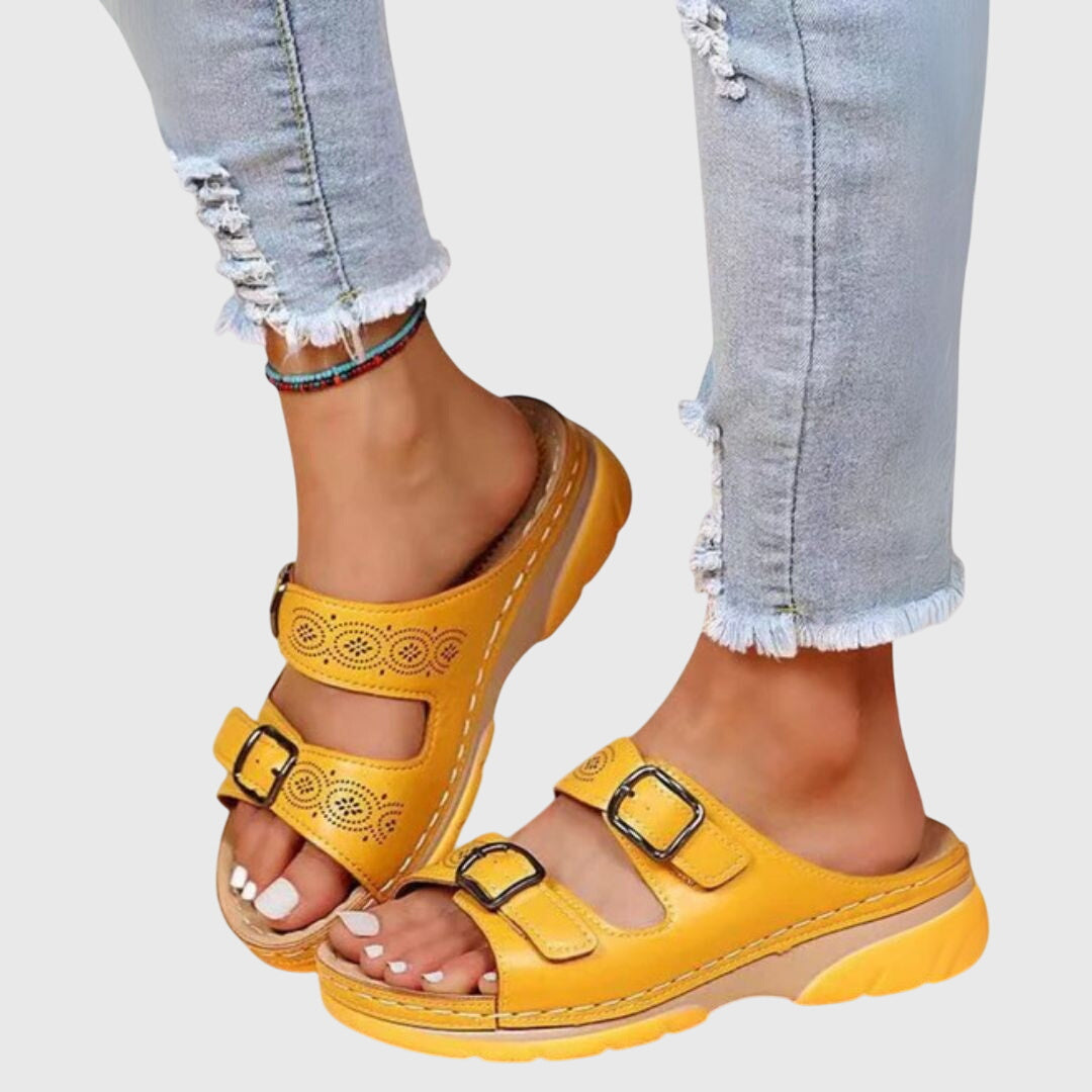 Rufina™ Leather Wedge Sandals