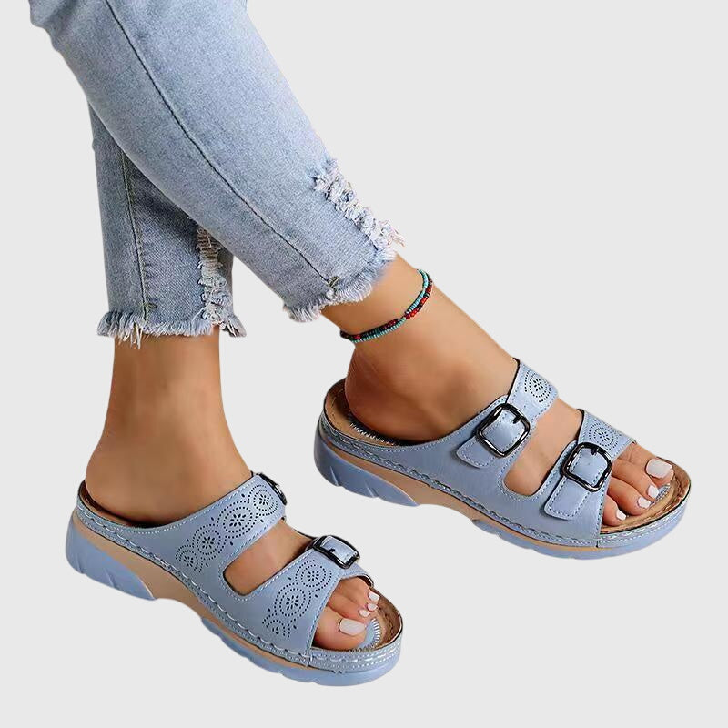 Rufina™ Leather Wedge Sandals