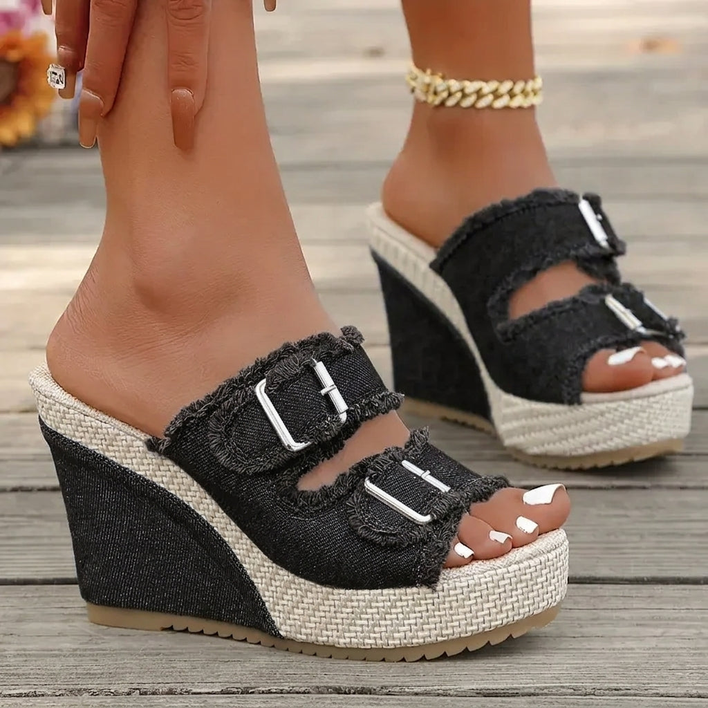 Sigrid™ Denim Wedge Sandals