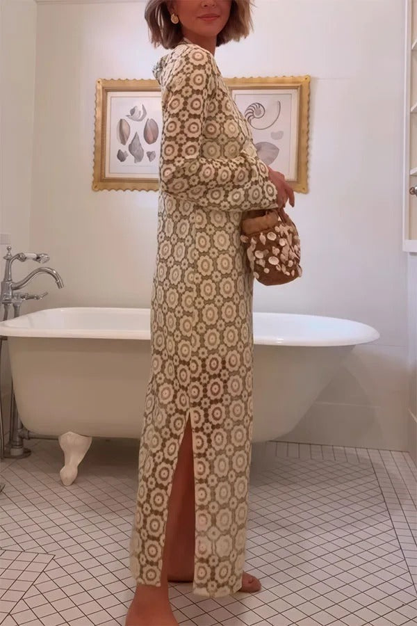 Arielle™ Floral Long-Sleeve Midi Dress