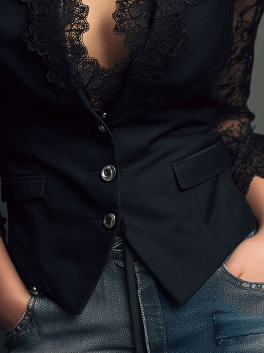Millicent™ Lace Panel Sleeve Top
