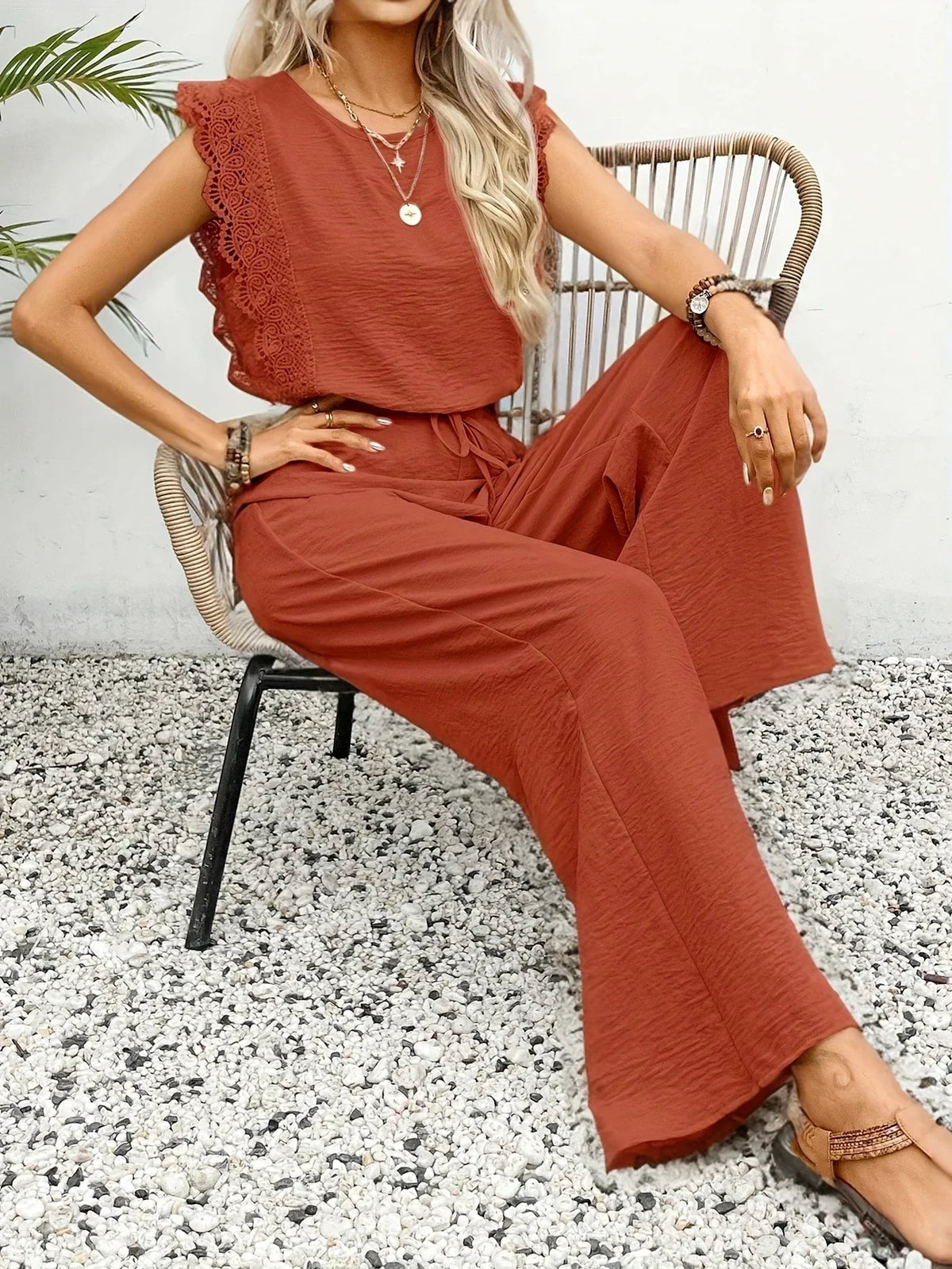 Bevlyn™ Lace-Trim Two-Piece Set