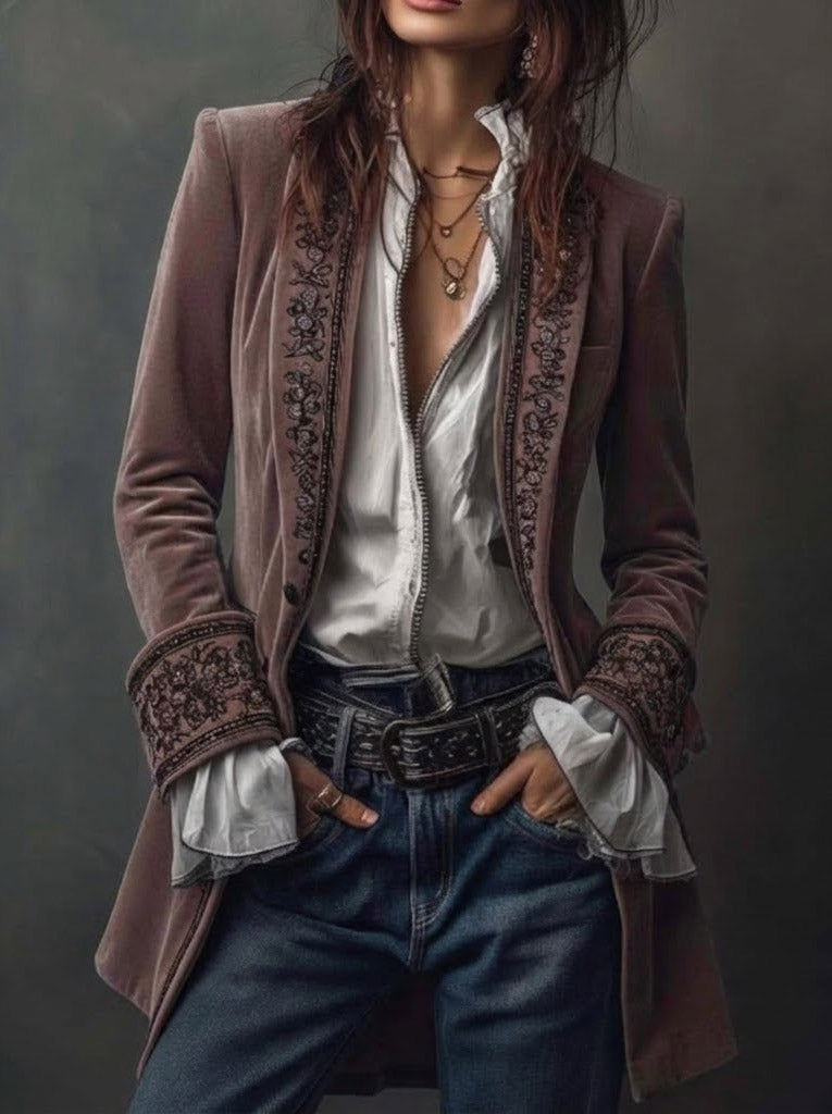 Millie™ Embroidered Long Jacket