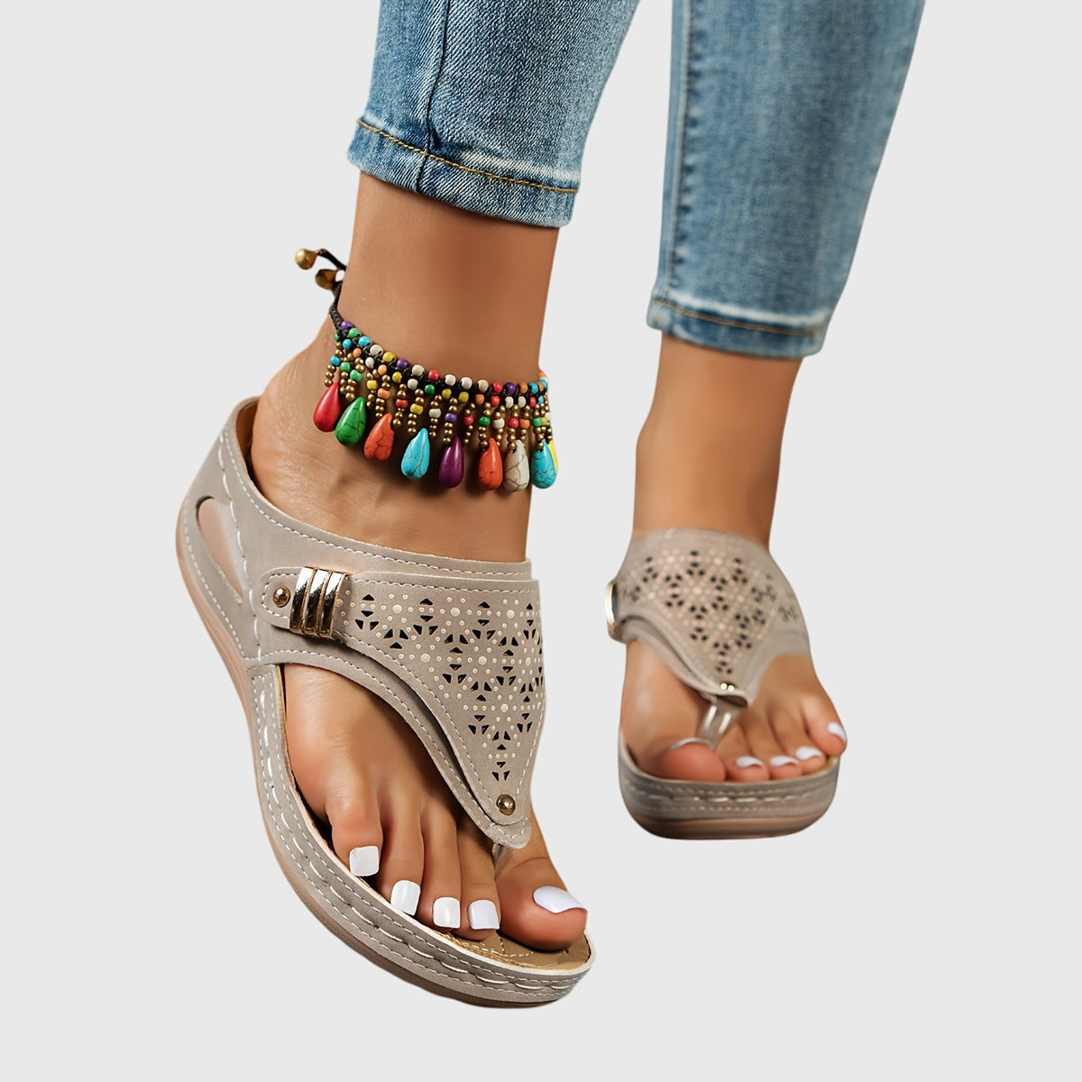 Silvana™ Striped Flip-Flop Sandals