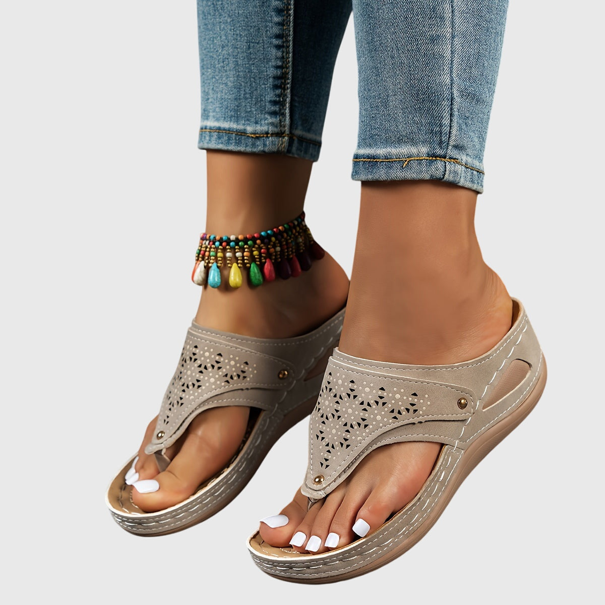 Silvana™ Striped Flip-Flop Sandals