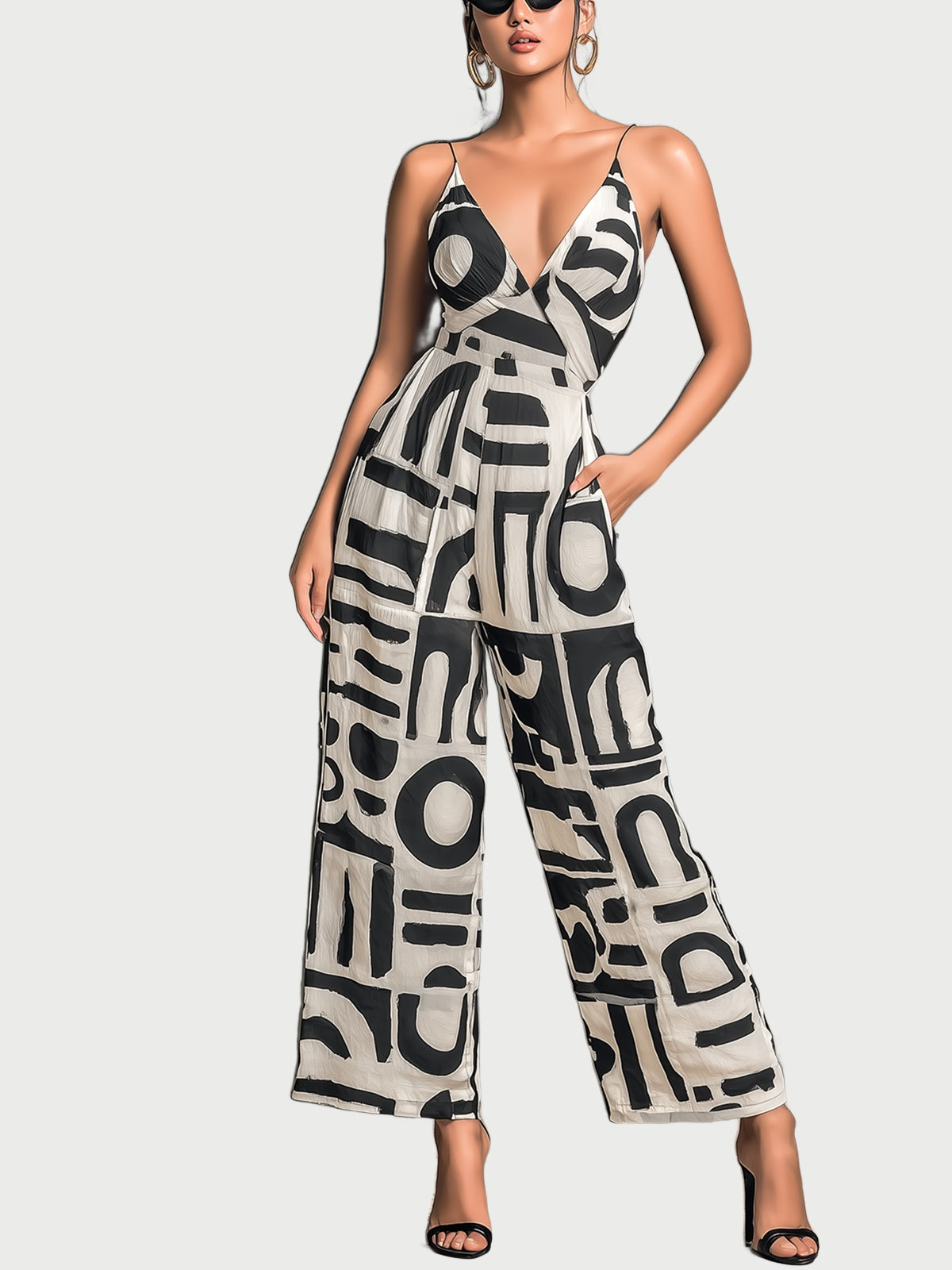 Ethelinda™ Geometric Print Wide-Leg Jumpsuit