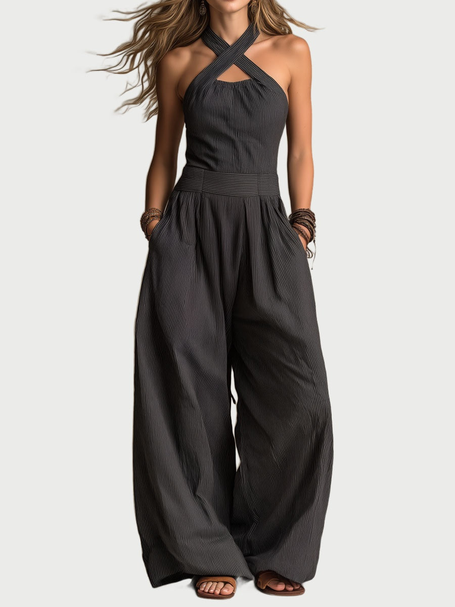 Fabiana™ Pinstripe Halter Jumpsuit