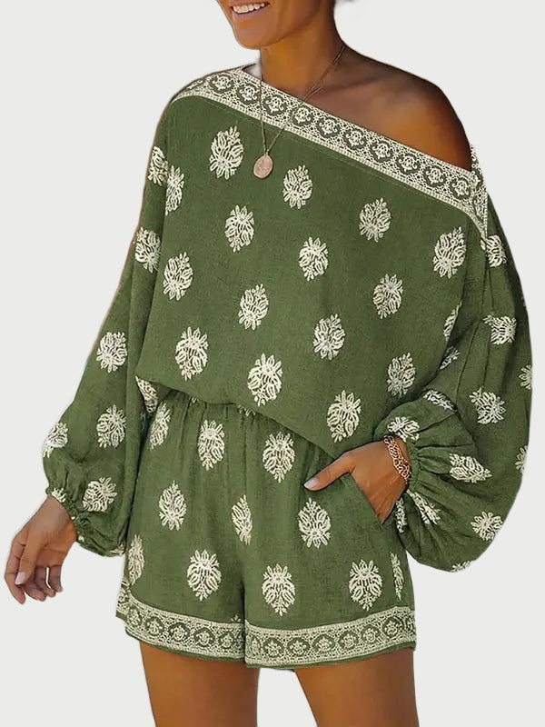 Florentine™ Baroque Print Shorts Jumpsuit