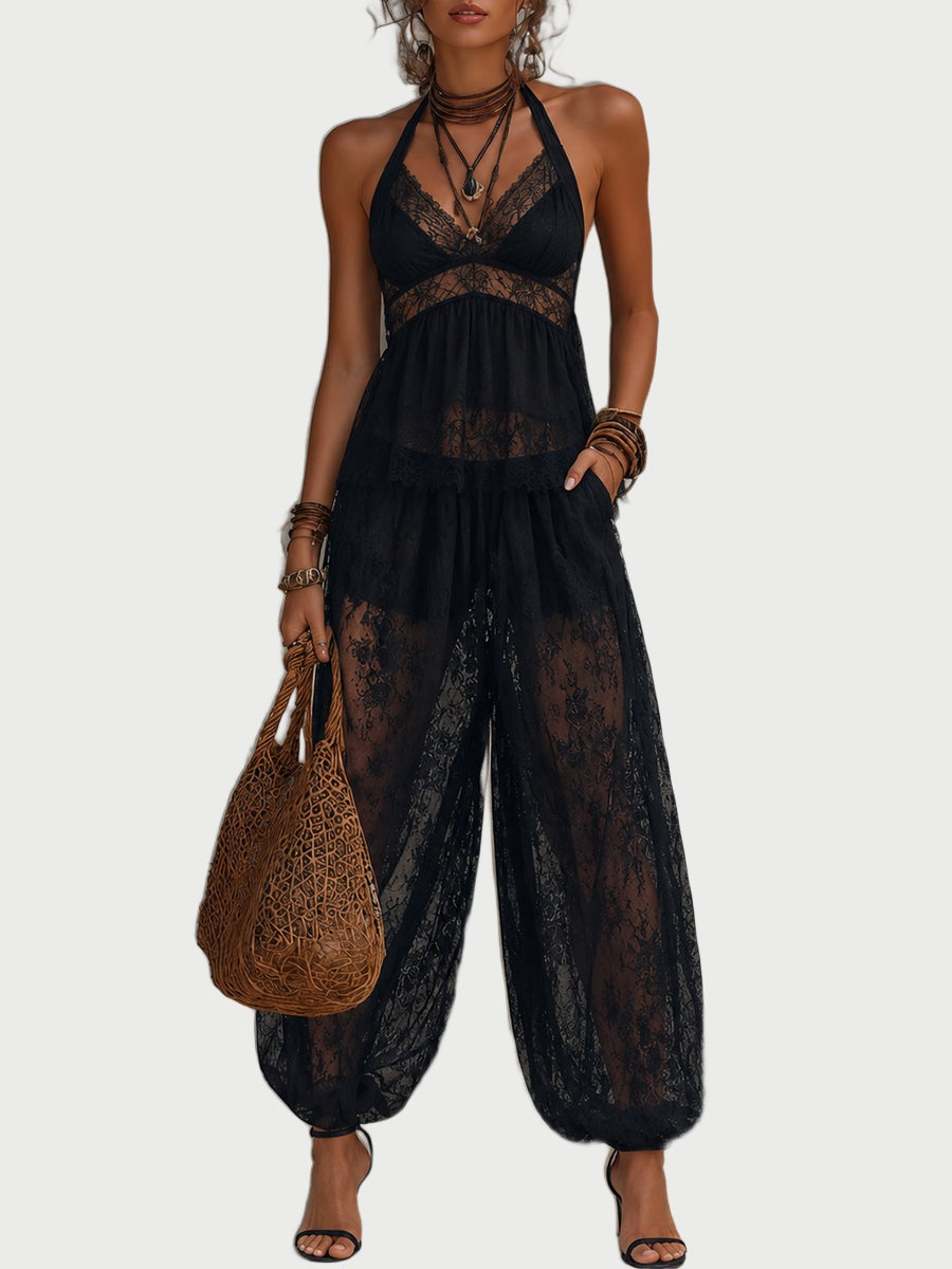 Georgiana™ Backless Lace-Trim Two-Piece Set