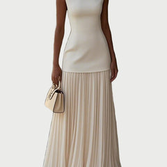 Sleeveless Pleated Maxi Dress
