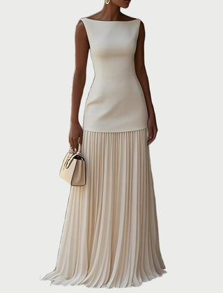 Sleeveless Pleated Maxi Dress