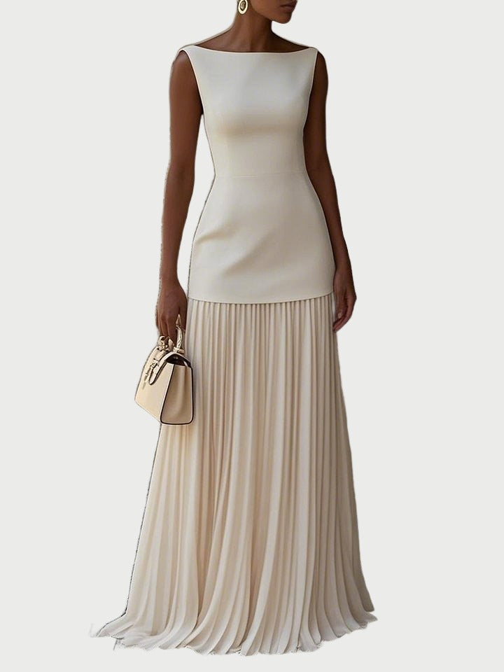 Sleeveless Pleated Maxi Dress