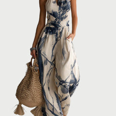 Wide-Leg Jumpsuit With A Halter Neckline