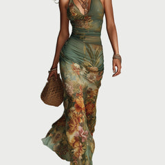 Floral Slim-Fit Maxi Dress