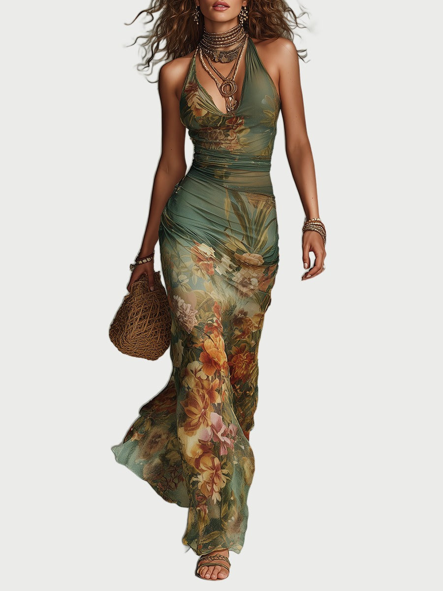 Floral Slim-Fit Maxi Dress