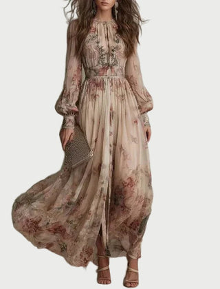 Floral High-Waist Maxi Dress