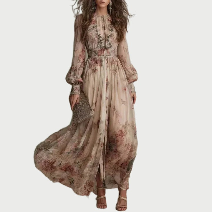 Floral High-Waist Maxi Dress