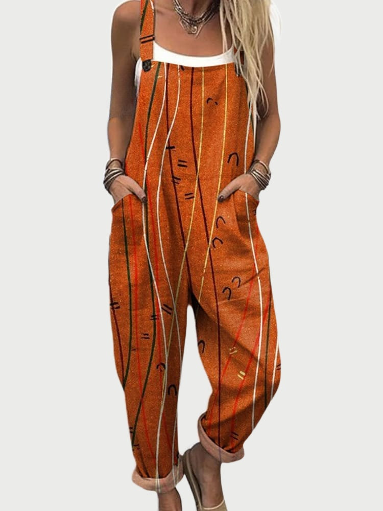 Phoebe™ Printed Wide-Leg Dungarees